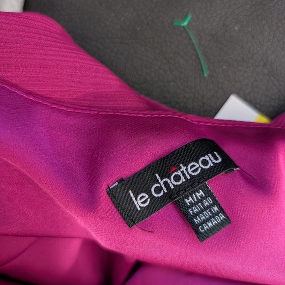 Le Chateau | One-Shoulder Cocktail Dress Medium, Purple Flower - Picture 7 of 7